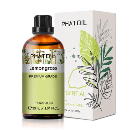 PHATOIL 1PCS Aromatherapy Essential Oil 30ml Lemon Eucalyptus Lavender Bergamot Jasmine Juniper Rose Vanilla Aroma Essential Oil