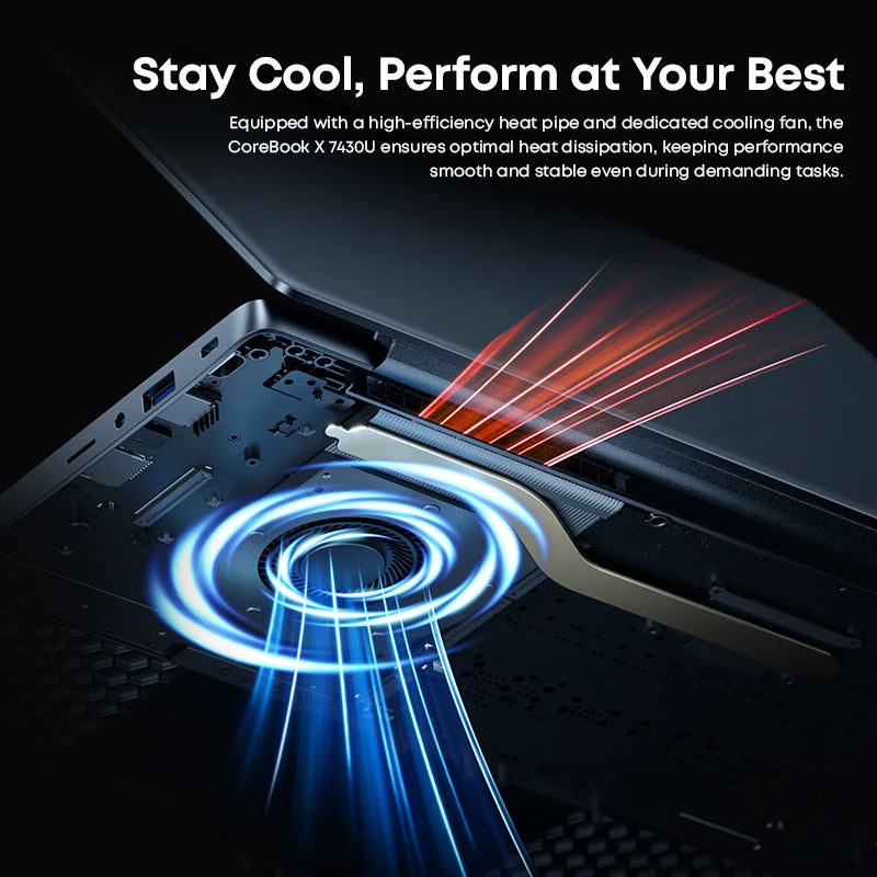 CHUWI CoreBook X Gaming Laptop AMD R5-7430U 6 Cores 14.1 inch FHD IPS Screen 16GB DDR4 RAM 512GB SSD UP to 4.3 Ghz Notebook