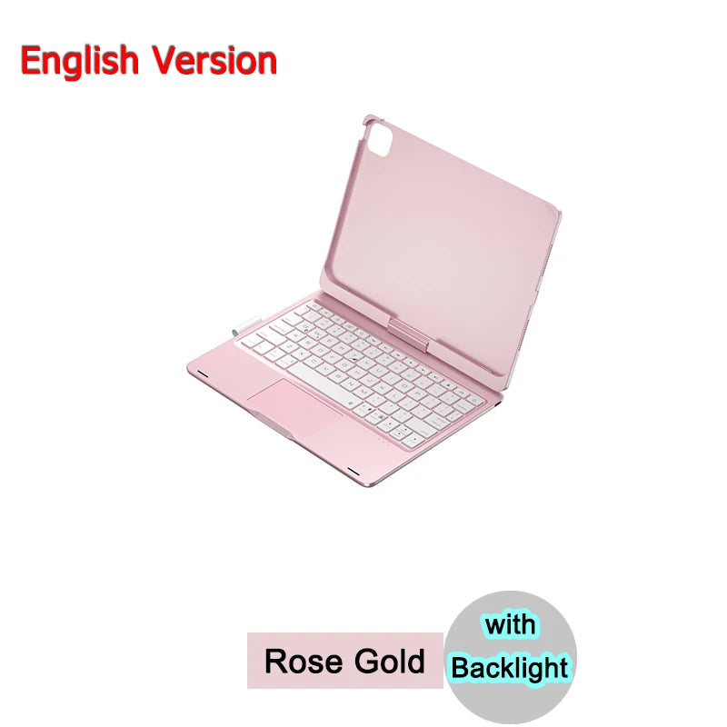 Bluetooth Magic Keyboard Case For iPad Air 6 11 inch 2024 M2 Tablet Case Russian Arabic Hebrew Spanish Portuguese Thai Keyboard