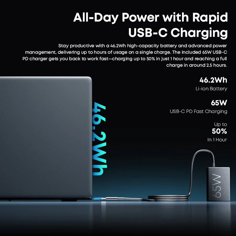 CHUWI CoreBook X Gaming Laptop AMD R5-7430U 6 Cores 14.1 inch FHD IPS Screen 16GB DDR4 RAM 512GB SSD UP to 4.3 Ghz Notebook