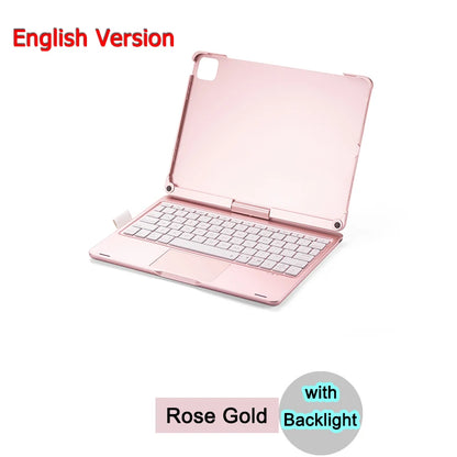 Bluetooth Magic Keyboard Case For iPad Pro 11 2022 2021 2020 2018 Air 5 4 10.9 Tablet Case Arabic Spanish French German Keyboard