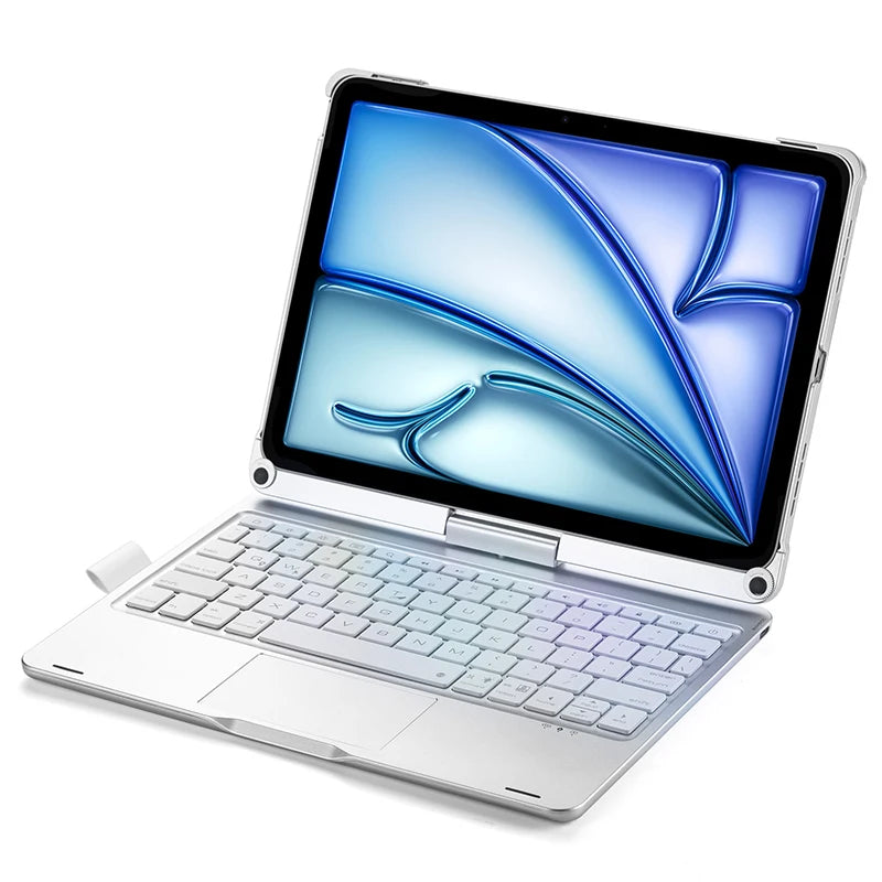 Bluetooth Magic Keyboard Case For iPad Air 6 11 inch 2024 M2 Tablet Case Russian Arabic Hebrew Spanish Portuguese Thai Keyboard