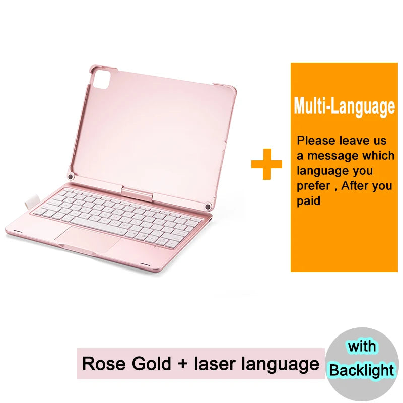 Bluetooth Magic Keyboard Case For iPad Air 4 5 10.9 Pro 11 2022 2021 2020 2018 Tablet Case Arabic Spanish Portuguese Keyboard