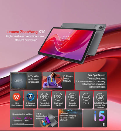 Global Rom Lenovo Tab K10 M11 Wifi LTE MTK Helio G88 Zhaoyang Multi Language 10.95-inch 90hz 400nits Face Recognition 7040mAh