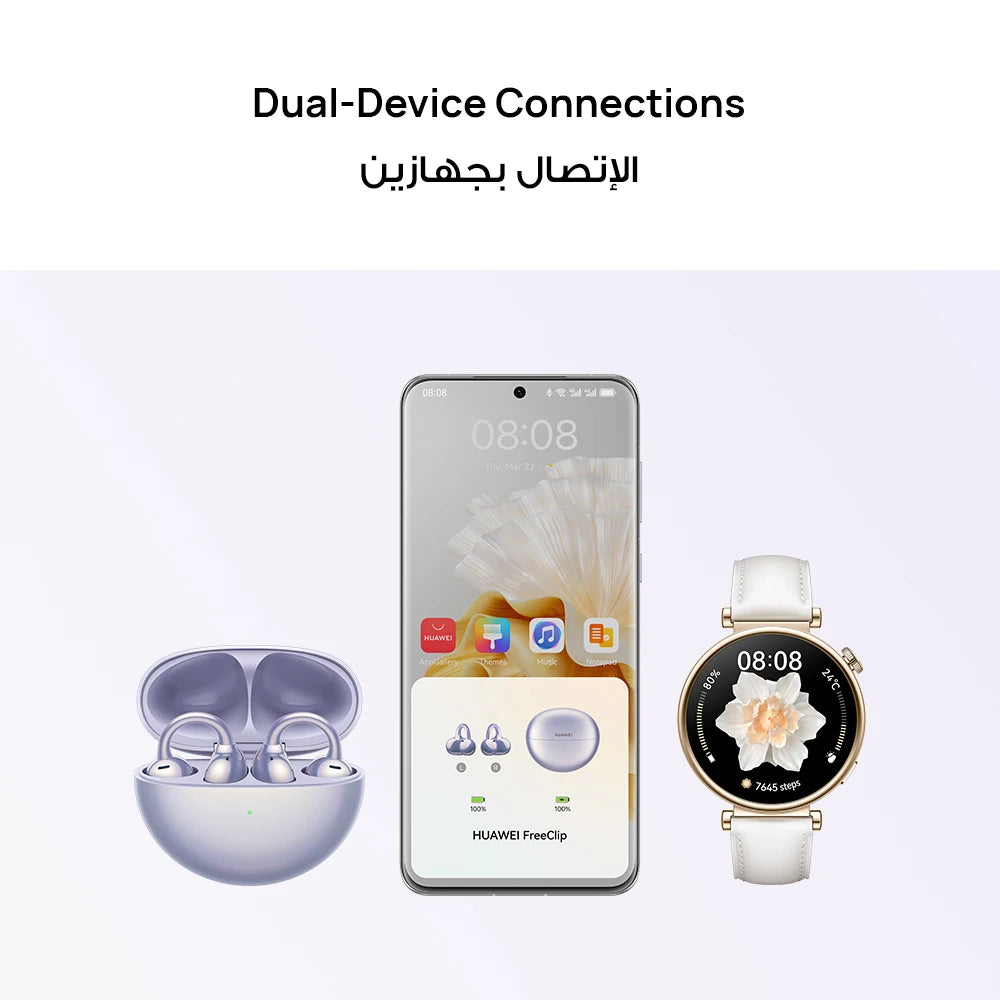 HUAWEI FreeClip Wireless Earphones, Bluetooth Earbuds, iOS And Android, Saudi Version with Local Warranty, Delivery from Riyadh