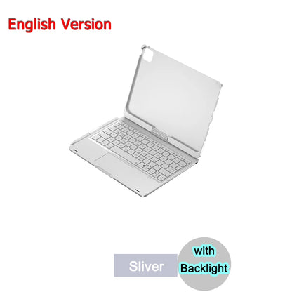 Bluetooth Magic Keyboard Case For iPad Air 4 5 10.9 Pro 11 2022 2021 2020 2018 Tablet Case Arabic Spanish Portuguese Keyboard