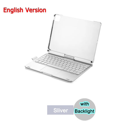 Bluetooth Magic Keyboard Case For iPad Pro 11 2022 2021 2020 2018 Air 5 4 10.9 Tablet Case Arabic Spanish French German Keyboard