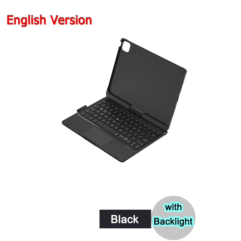 Bluetooth Magic Keyboard Case For iPad Air 4 5 10.9 Pro 11 2022 2021 2020 2018 Tablet Case Arabic Spanish Portuguese Keyboard