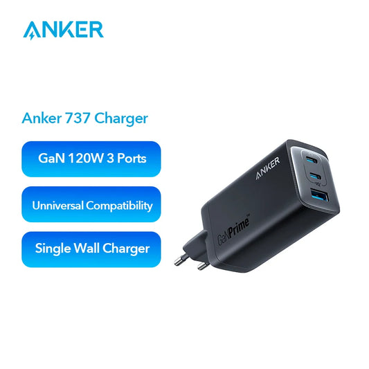 Anker 737 Charger 120W GaN Charger,USB Type C,charger fast charging,iphone 17 charger,For iphone 17 pro max,For Galaxy