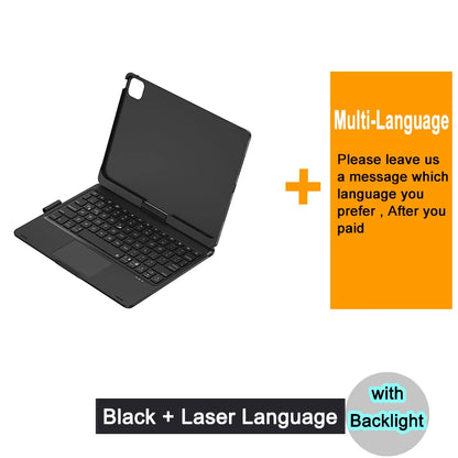 Bluetooth Magic Keyboard Case For iPad Air 4 5 10.9 Pro 11 2022 2021 2020 2018 Tablet Case Arabic Spanish Portuguese Keyboard