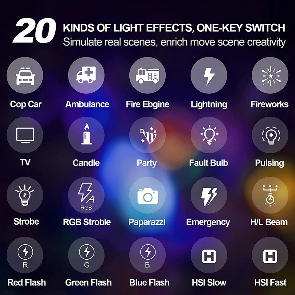 LED RGB Camera Light Full Color Output Video Light Kit Dimmable 2500K-9000K Bi-Color Panel Light CRI 95+ Rechargeable 3300mAh