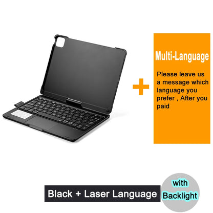 Bluetooth Magic Keyboard Case For iPad Air 6 11 inch 2024 M2 Tablet Case Russian Arabic Hebrew Spanish Portuguese Thai Keyboard